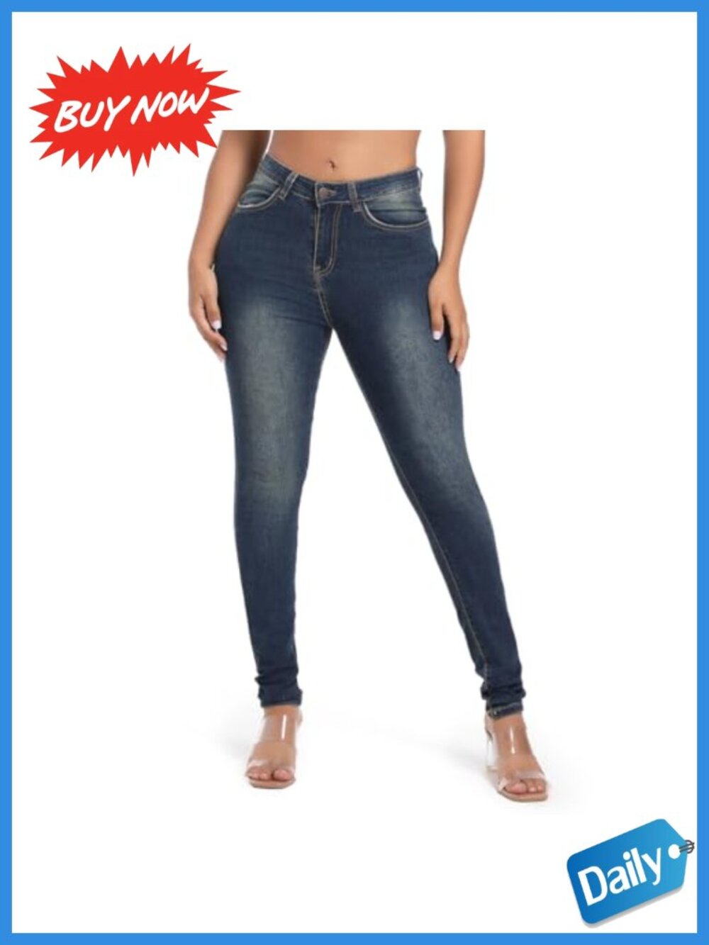 High Waisted Butt Lift Skinny Stretch Jeans